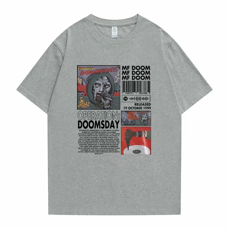MFDOOMプリントTシャツホワイトビンテージラップ T HIPHOPXL