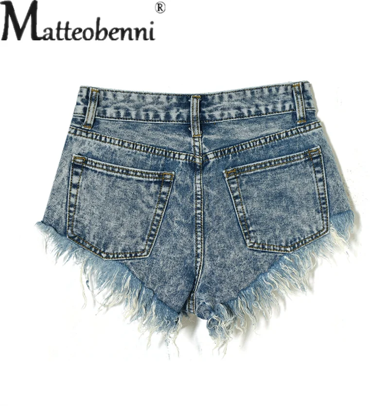Summer Sexy Tassel Splicing Denim Triangle Shorts Women's Sweet Style Three Quarter Pants Ladies Fashion Trend Casual Streetwear
