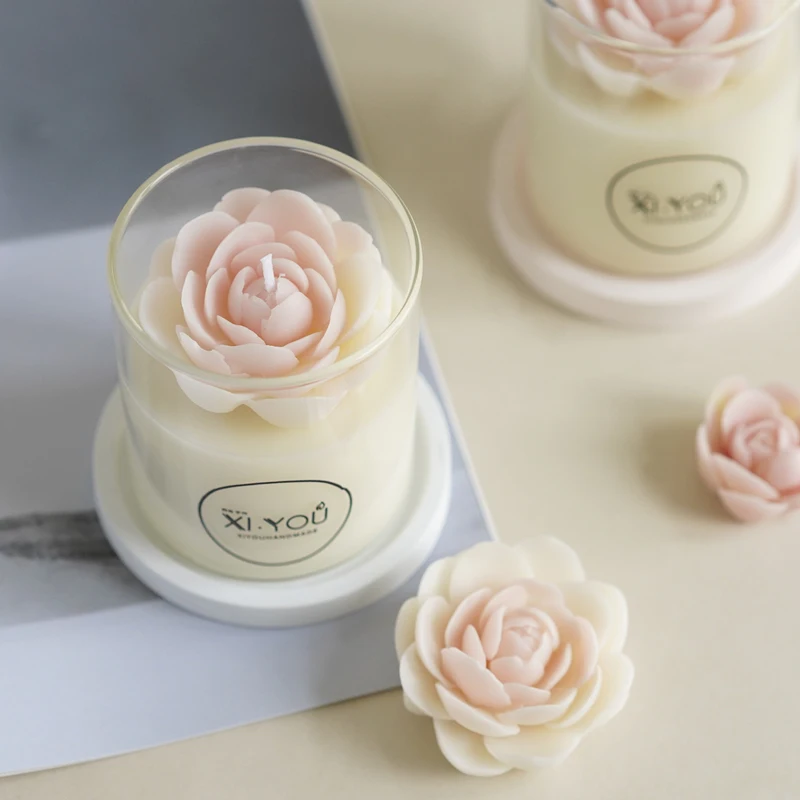 3D Camellia Soap Mold DIY Camellia Scented Candle Gypsum Diffuser Stone Handmade Soap Silicone Mold