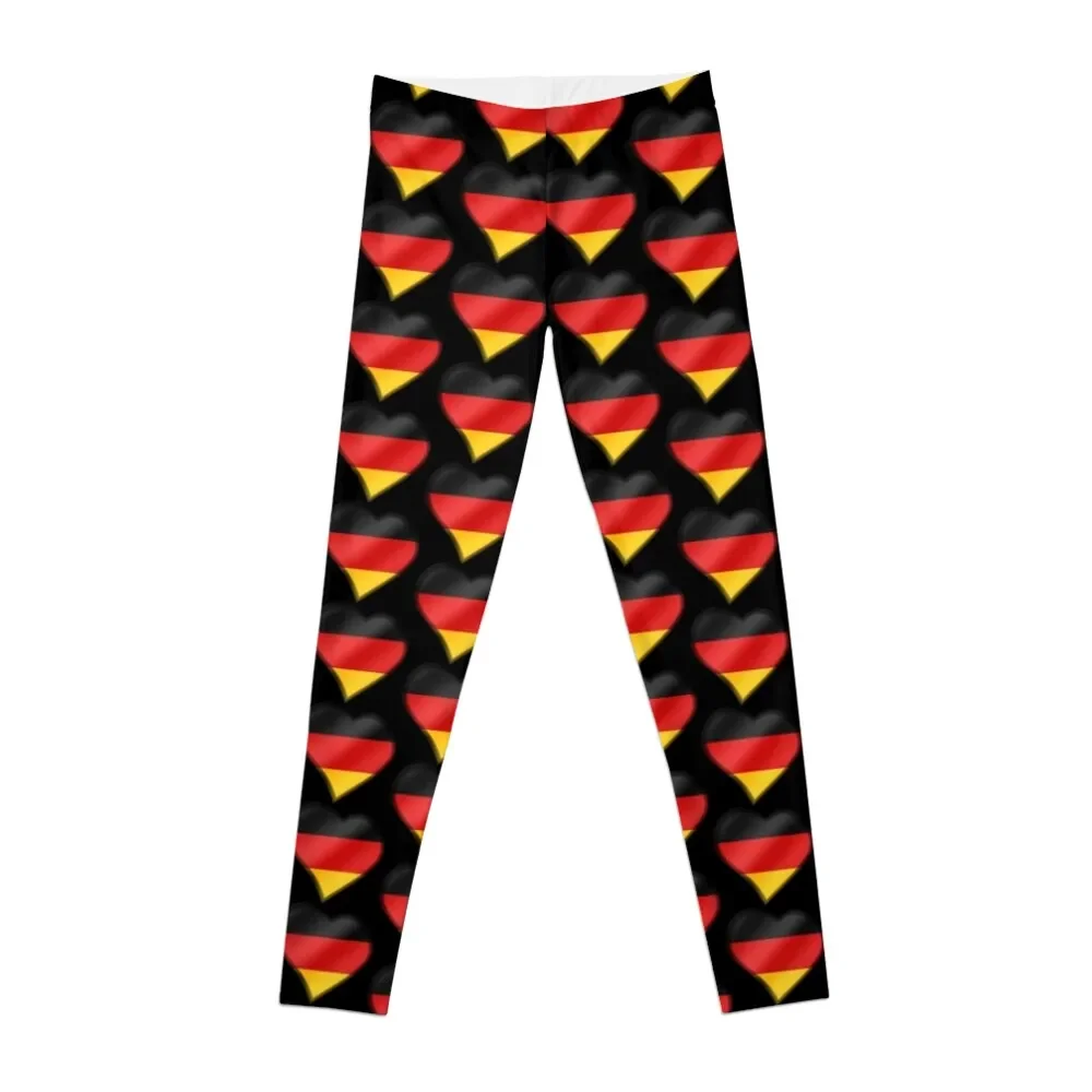 

German Flag - Germany - Heart Leggings Tight fitting woman Sweatpants Womens Leggings