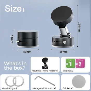 حامل هاتف مغناطيسي للغاية قابل للطي حامل هاتف السيارة لوحة القيادة حامل جوّال بلاستيكي دوران 360 درجة كوب شفاط المكنسة الكهربائية حامل GPS - Image 6