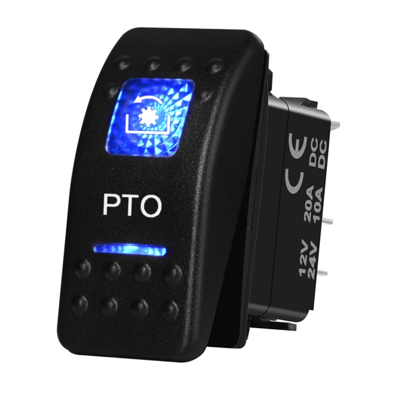 Interruttore A Bilanciere Pto 12V Luce Blu 5 Pin Spst On Off Impermeabile Per La Sostituzione Del Camion Della Barca Dell'Auto