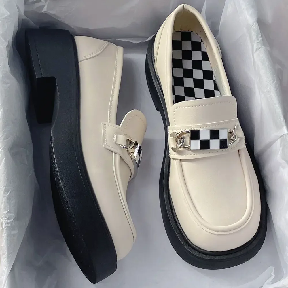 

Women Footwear Loafers Ladies Shoes Leather Slip on Korean Sale Summer 2024 Y2k Fashion Autumn Free Shipping Promotion Offer 39