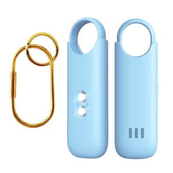 High - Decibel Rechargeable Personal Safety Alarm with Dual LED Light - Compact Self Defense Keychain (Blue)