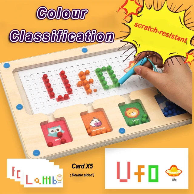 Magnetic Bead Sorter Montessori Toys for Kids Fine Motor Training Letter  Color Sortting Early Children Educational Games Maze - AliExpress