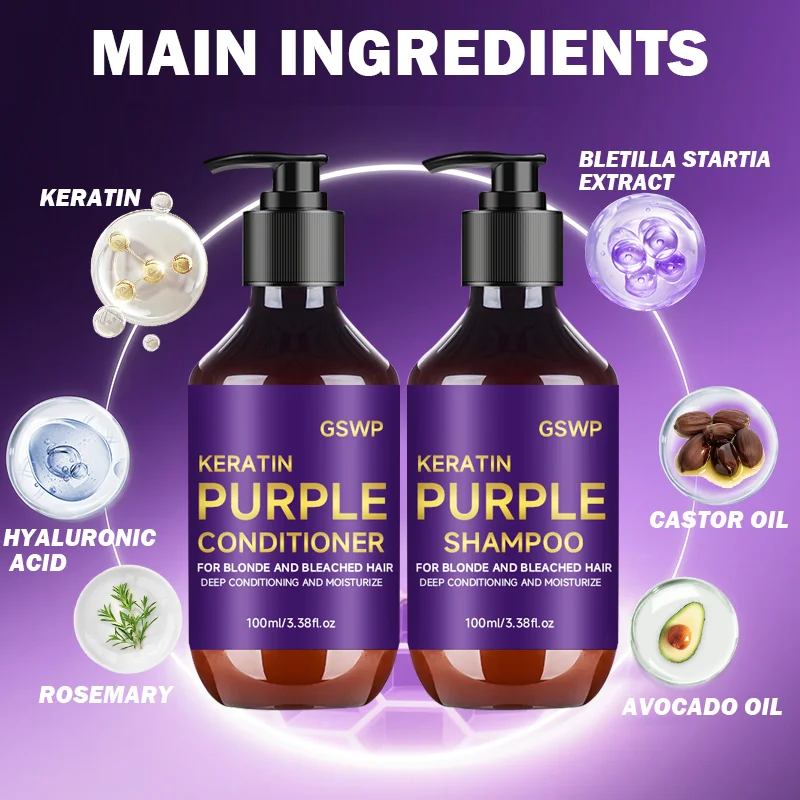 Lila Shampoo Und Conditioner Set Für Blondes Und Graues Haar_voghion.com