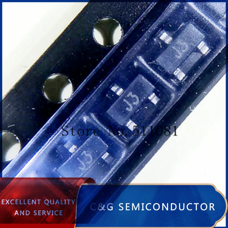 SMD 삼극관 트랜지스터, NPN SOT23, S9013 J3, 0.5A, 25V, 100 개triode transistor