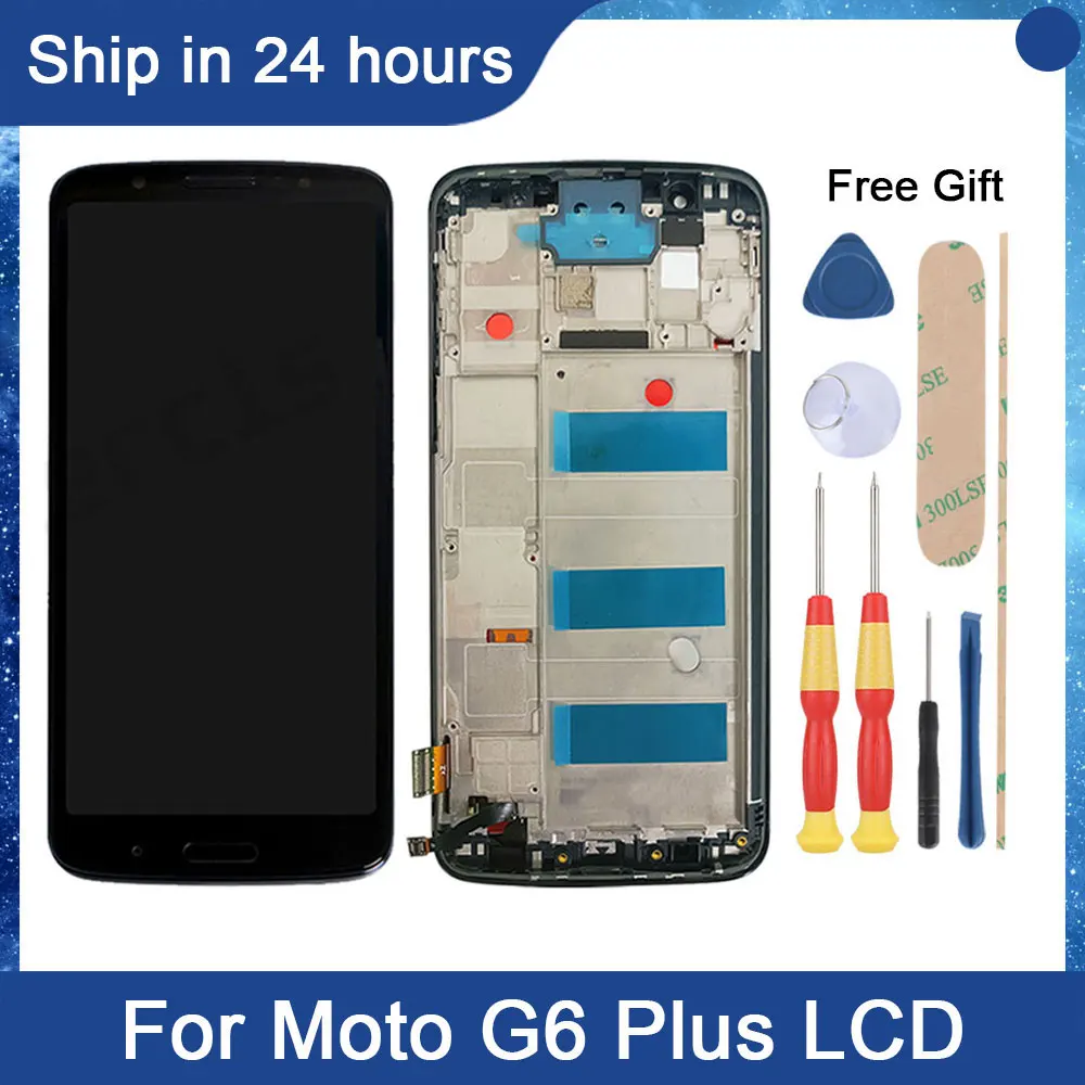 AiNiCole 5.9'' For Moto G6 Plus LCD Display Touch Screen Digitizer Assembly XT192 Motorola Moto G6Plus LCD Screen Replacement