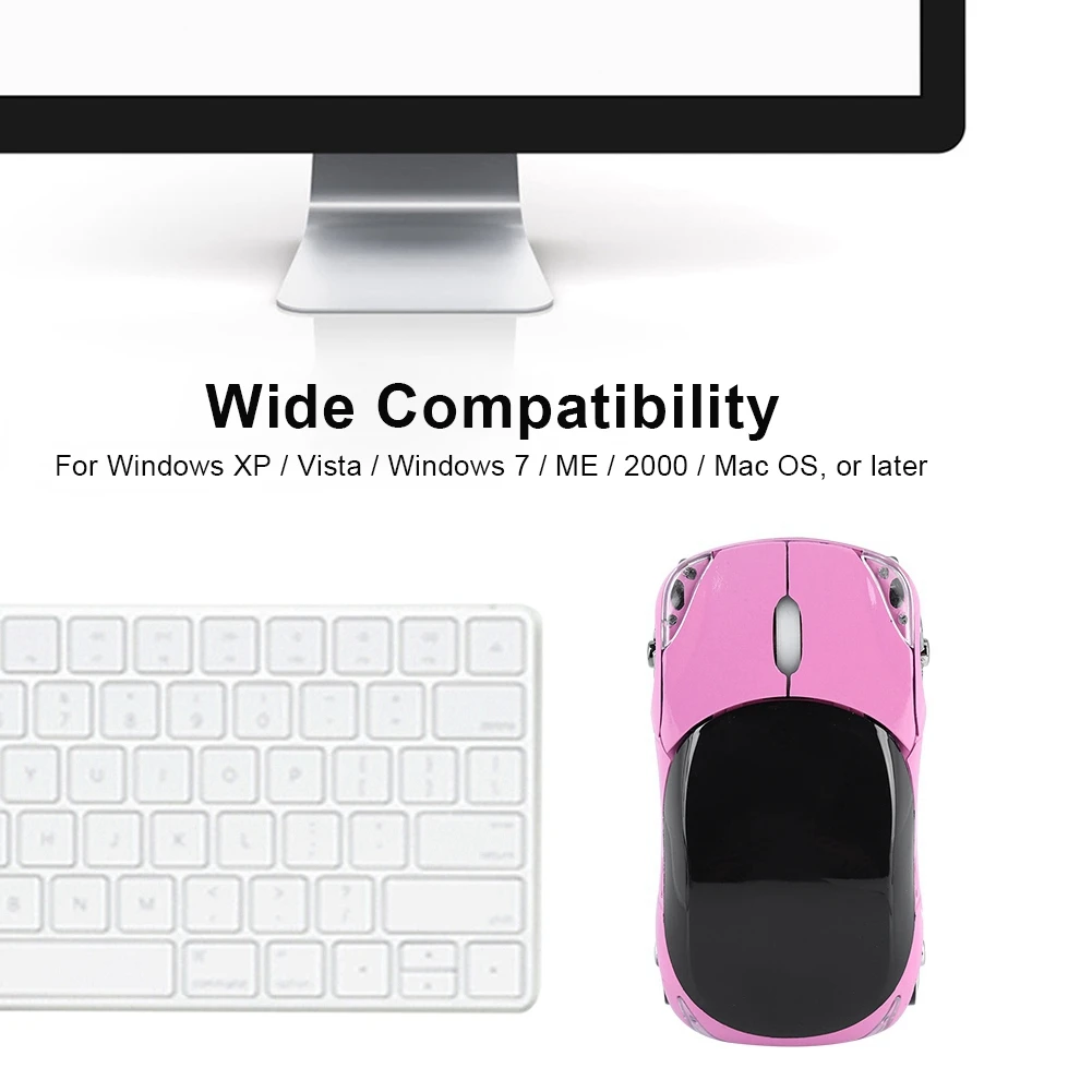 Wireless Mouse 2.4G Optical 1600DPI for Mac/ME/Windows PC/Tablet Gaming Office Portable