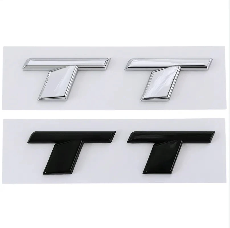 1X 3D Abs Chrome Black Tt Logo Lettere Car Trunk Emblem Badge Decal Per Audi Tt Rs Mk1 8N 8J Mk3 8S Mk2 Tt Sticker Accessori