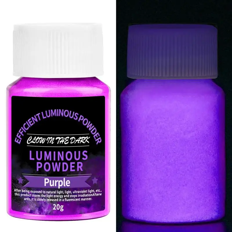 Luminous Powder Pigment 20g/Bottle Resin Pigment DIY Epoxy Resin Mold Nail Art Glitter Powder Glow In The Dark Jewelry Making Supplies