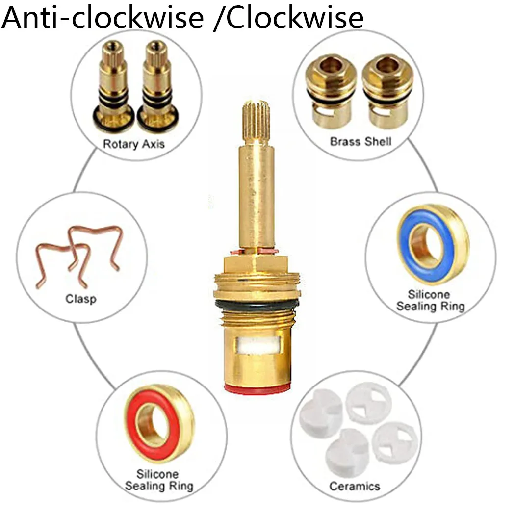 Shower Bath Tap Valve Cartridge Quarter Turn Flow Long Tall Stem Insert 20 1/2" Bronze Hot Water Valve Core