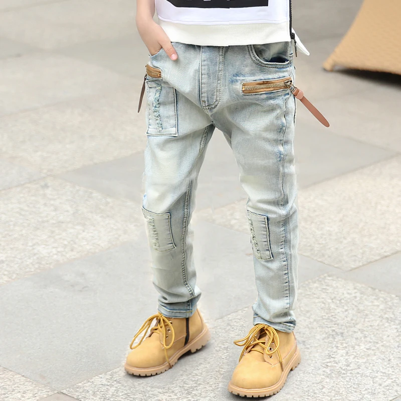1PC Kids Baby Boys Jeans Cotton Clothes Clothing Pants Toddler Infant Boy Tops Denim Trousers Children Wears 4-11 Yeas