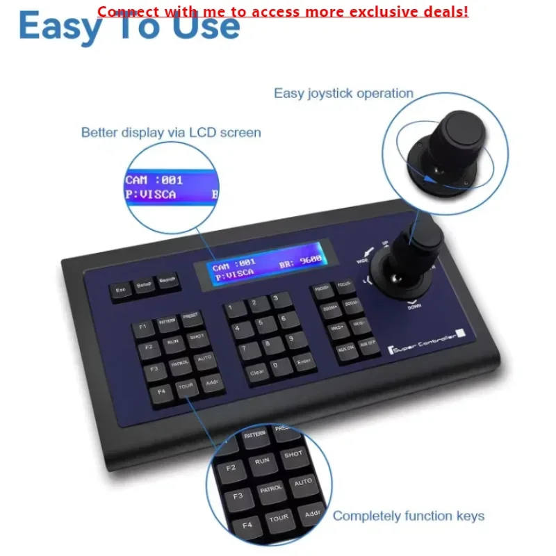 KZ1 Tenveo Joystick PTZ Controller For Business Meetings,PTZ Controller With Joystick Operation