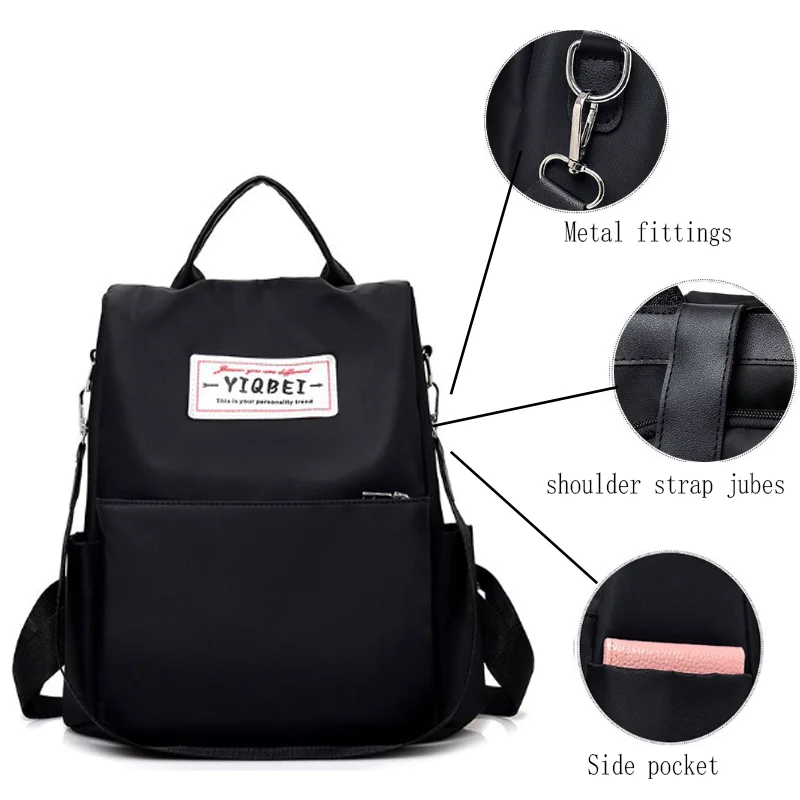 Large Capacity Women's Backpacks Fashion Nylon Travel Bags Multiple Pockets Backpack For Women Daily Commuting