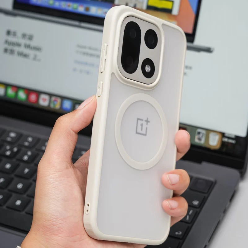 Luxury Skin Feel Acrylic Magnetic Phone Cover with Wireless Charging Capability