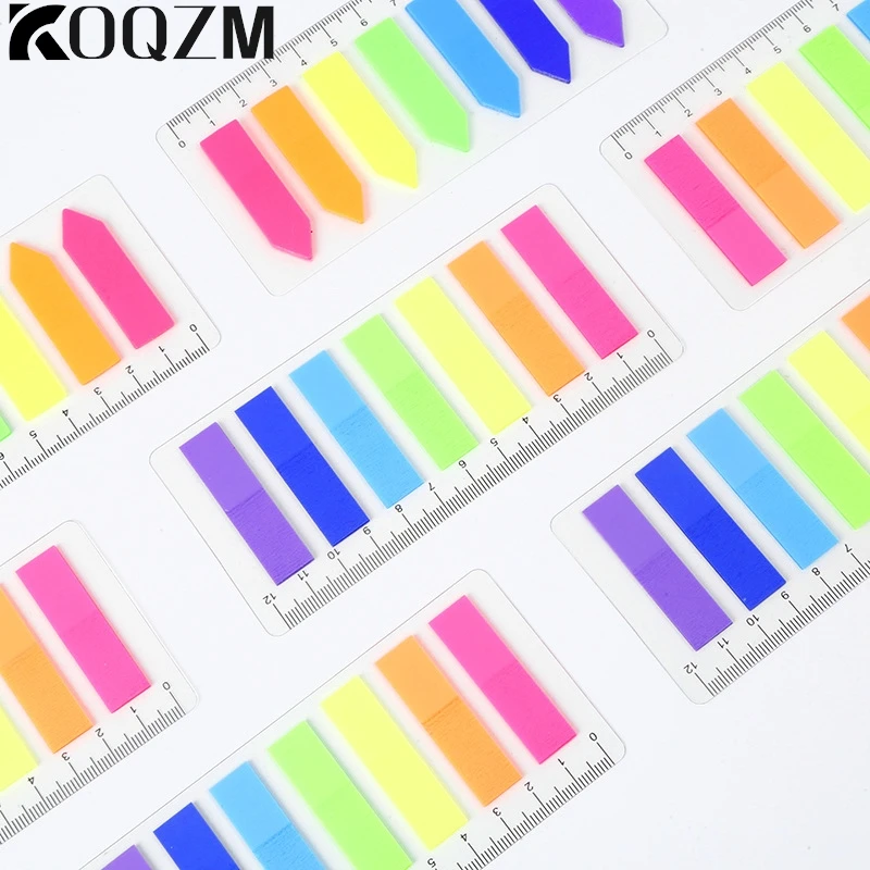 

125pcs/set Morandi Transparent Fluorescent Index Tabs PET Arrow Flags Sticky Note For Page Marker Planner Stickers Office School