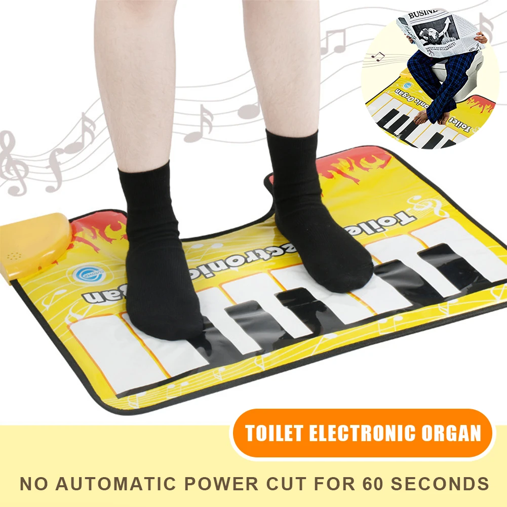 Toilet Piano Mat Potty Piano Singing Rug Bathroom Funny Toe Music Keyboard Toilet Floor Mat for Home Bathroom