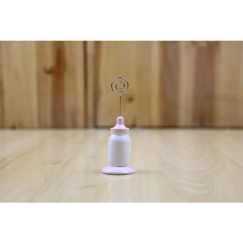 200pcs Classic Blue Baby Bottle Place Card Holder Baby Shower Favors Infant Baptism Party Decorations