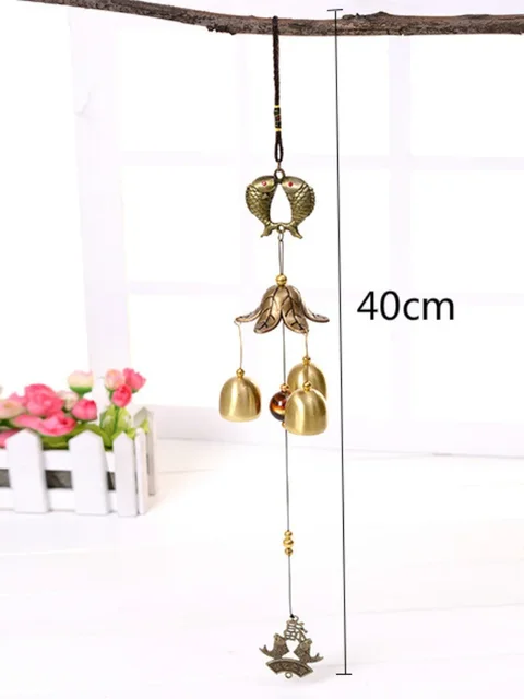 1 Pcs Copper Retro Wind Chimes Courtyard Garden Outdoor Living Decoration Metal Wind Chimes Outdoor Chinese Wind Lucky Metal 6