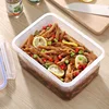 Sealed rectangular refrigerator storage box with lid Plastic crisper microwave-heated lunch box with lid 6