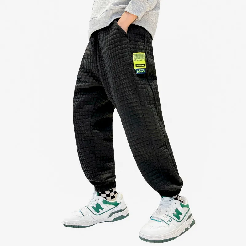 

Spring Autumn Casual Boys Pants 2024 Loose Solid Color Long Style Trousers For Kids Teenage Children Sport Clothes 5-14Years Old