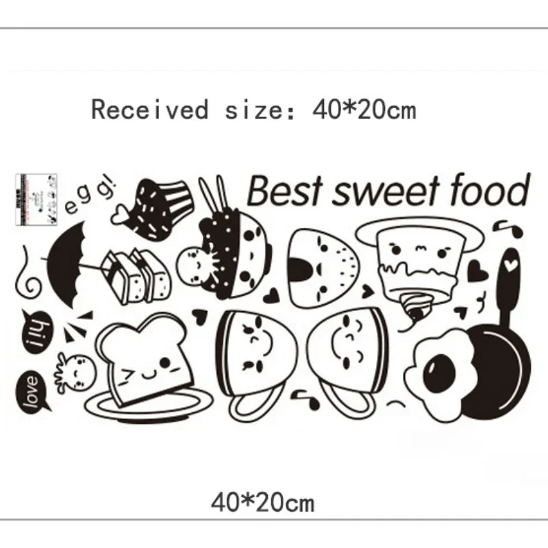 Kitchen Diy Coffee Sweet Food Wall Stickers Wall Art Decal Decoration Oven Dining Hall Wallpapers Decoration