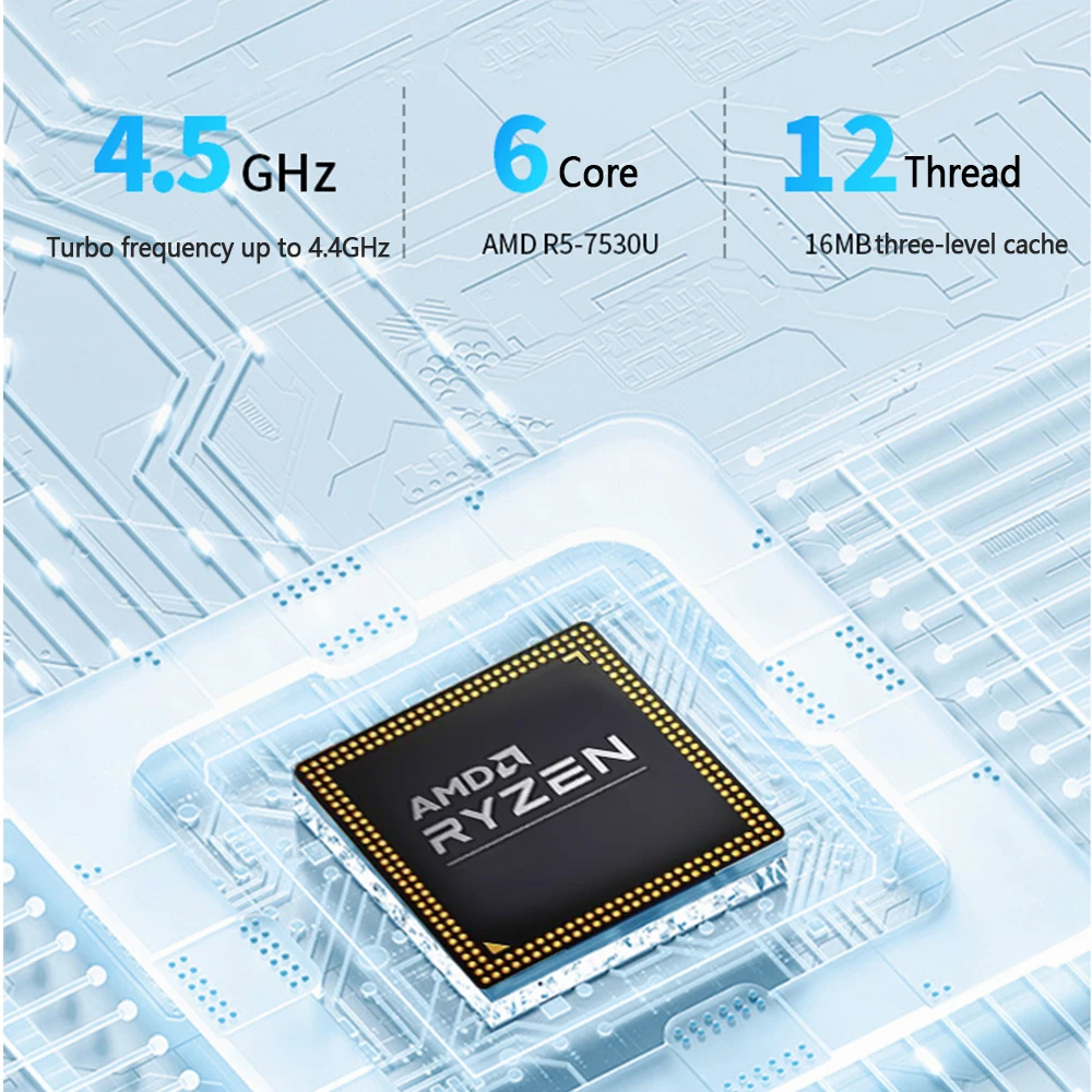 Zbox-ミニPC ryzen 5 7530u, 2 x ddr4, 3200mhz, 16gb, 512gb, pcie 