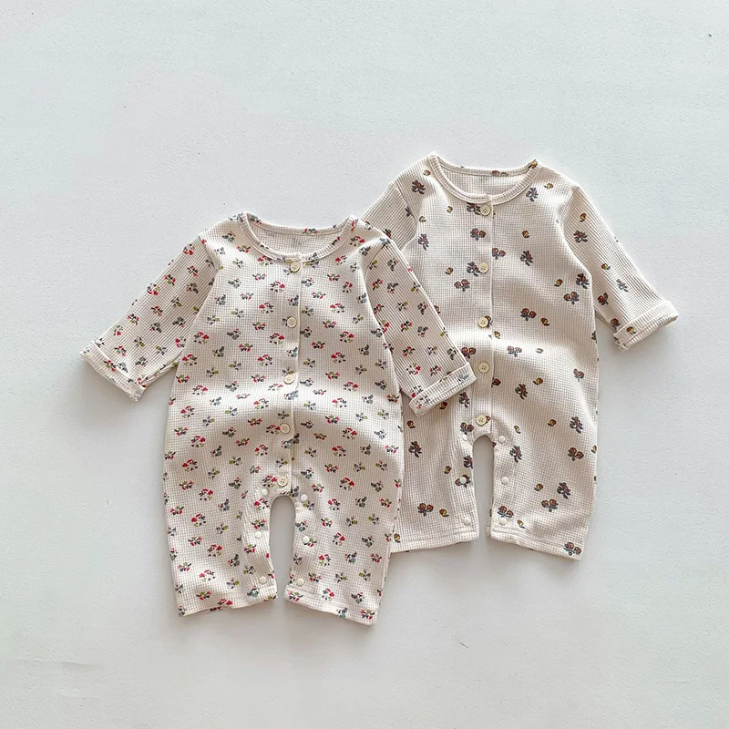 Autumn Baby Pajama Waffle Sleeper Jumpsuit