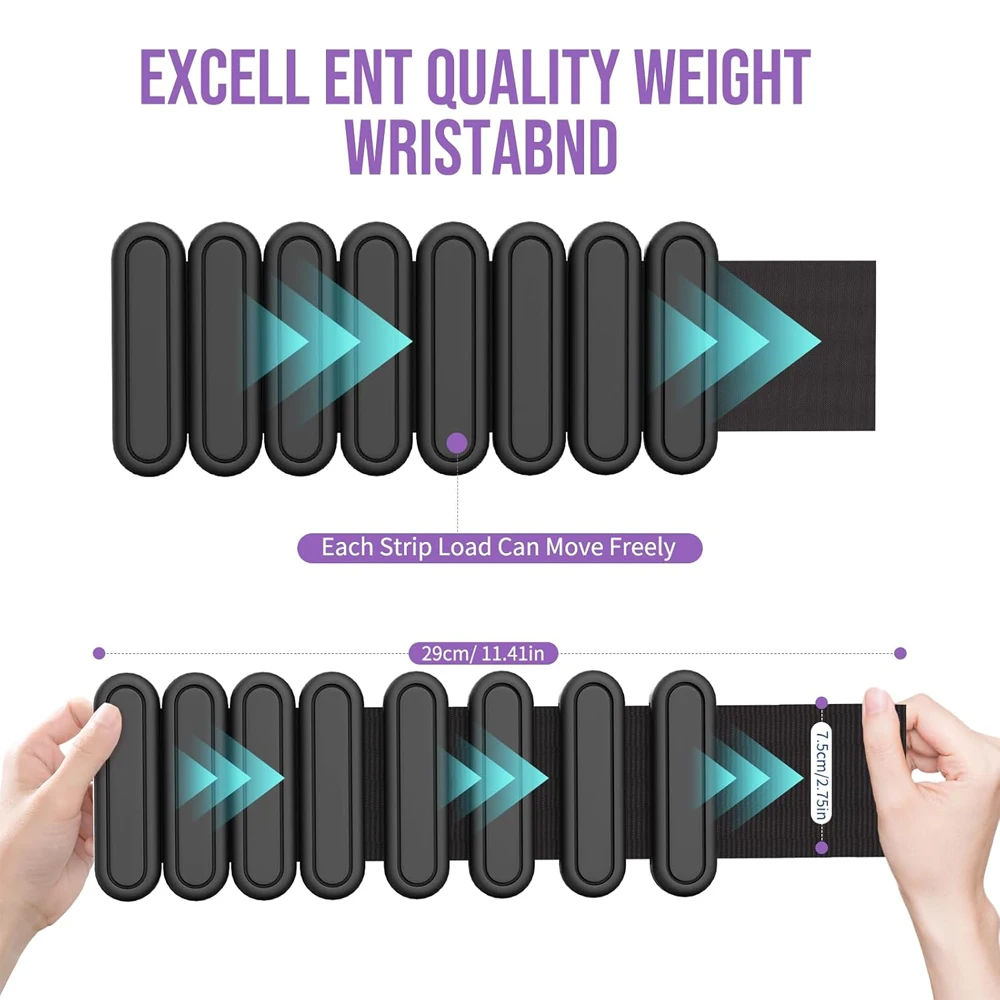 1Pair Adjustable Ankle & Wrist Weights 1Lbs/0.45kg Each Wearable Silicone Straps ankle straps ankle wrist weights