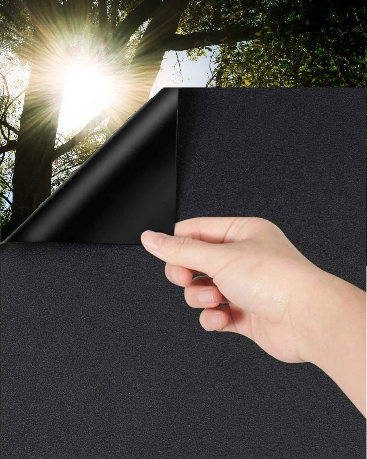 Blackout Window Film Privacy Frosted Glass Film 100% Light Blocking Dark Tinting Stickers for Baby Nursery Day Sleeping etc window privacy film window film