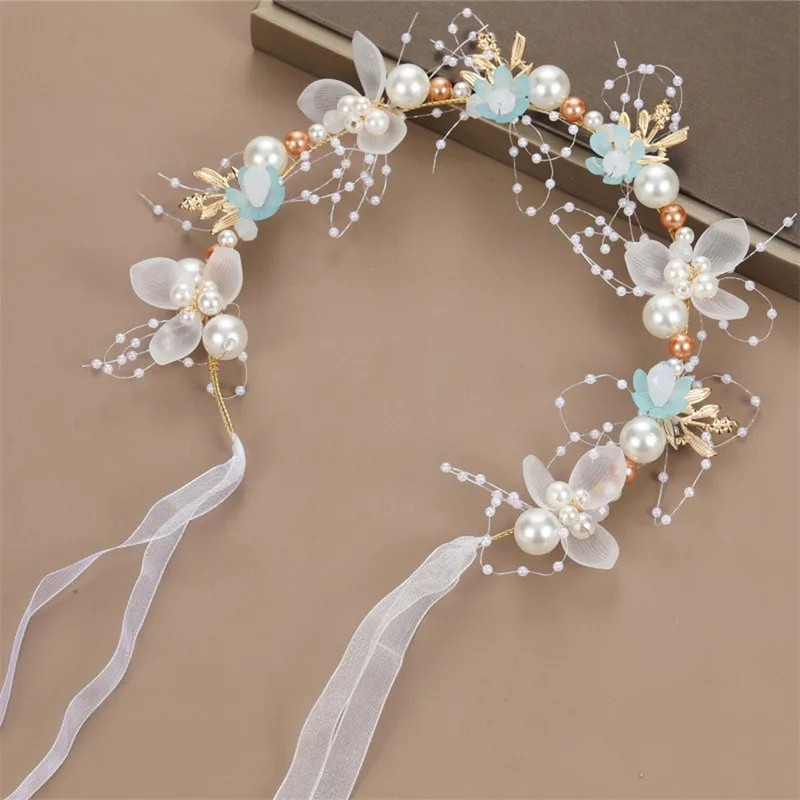 Elegant Pearl Flower Headband - Baby Girls Wedding Hair Accessory