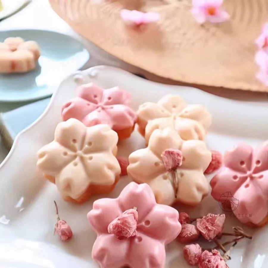 6 Cavity Cherry Blossom Flower Shape Carbon Steel Madeleine Muffin Cake Pan Bread Mousse Cake Baking Accessories Kitchen Mold