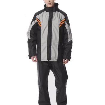 남녀공용 반사 스트라이프 방수 레인 코트 및 바지, 남녀공용 스타일, 오토바이 라이더용 레인 코트, 골프 낚시 안전 운전