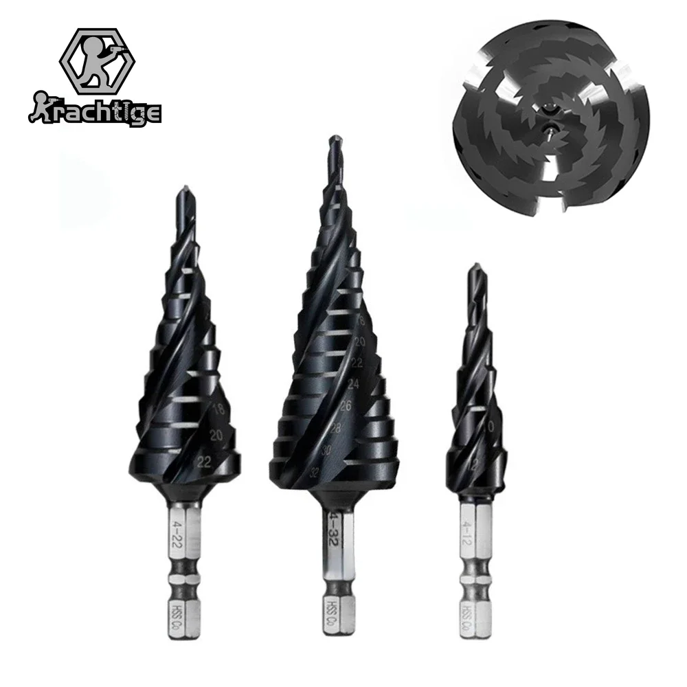 M35 TiAlN Coated Step Drill Bit Stainless Steel Hard Metal HSS-Co 3 Flutes Woodworking Drill