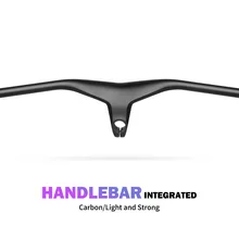 Carbon Fibre Bicycle Handlebar Matte Black Carbon Handlebar Mtb 800mm Mtb Integrated Handlebars Stem 70/80/90/100/110mm