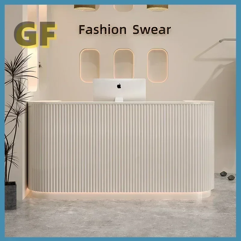 Checkout Shop Reception Desk Office Standing Cashier Table Cash Business Counter Store Light Luxury Furniture