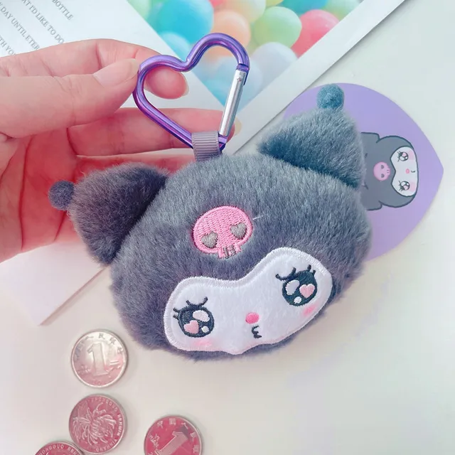 Cartoon Anime Sanrios My Melody Kuromi Cinnamoroll Plush Coin Purse Key Case Soft Stuffed Plush Toy Cute Keychain Bag Pendant 6