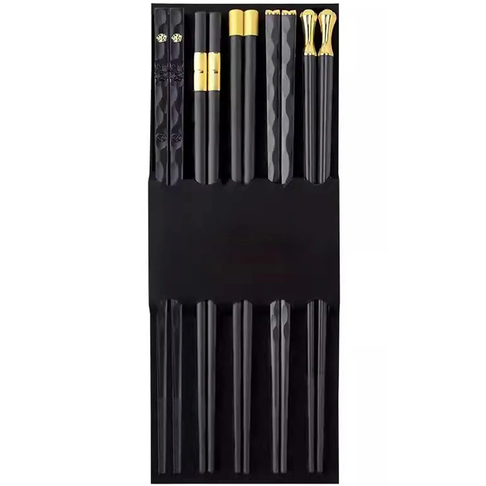 Reusable Fiberglass Chopsticks Set - 5 Pairs Non-Slip, Dishwasher Safe, 9.6 Inch Multicolor - View #3