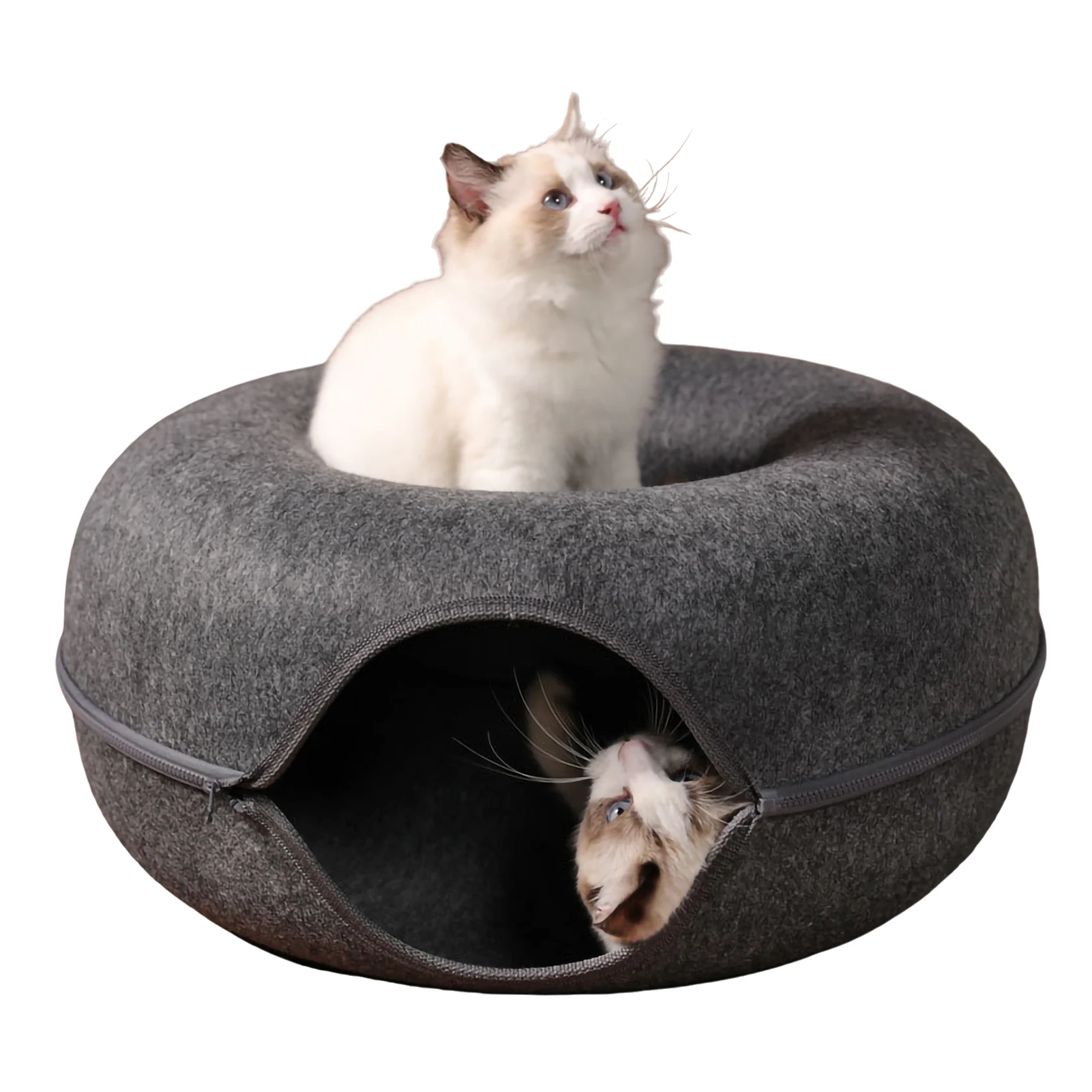 

Felt Pet Cat House Cat Tunnel Bed Cats Interactive Toys Funny Kitten Large Cat Exercising Toy Removable Pet Products Cat Villa