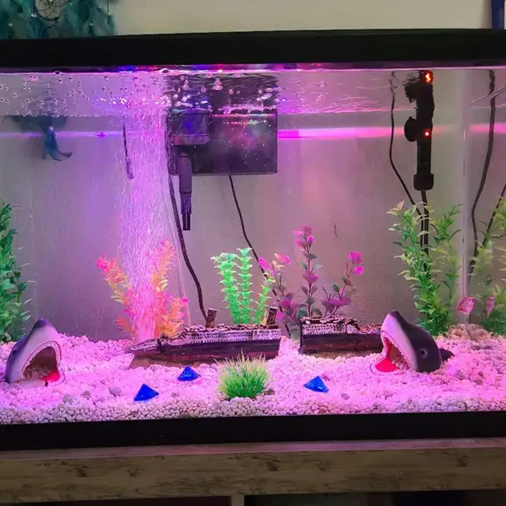17-47cm 수족관 LED 조명 잠수정 무드 램프 USB 방수 물고기 탱크 장식 식물 성장 조명 액세서리 110-240V