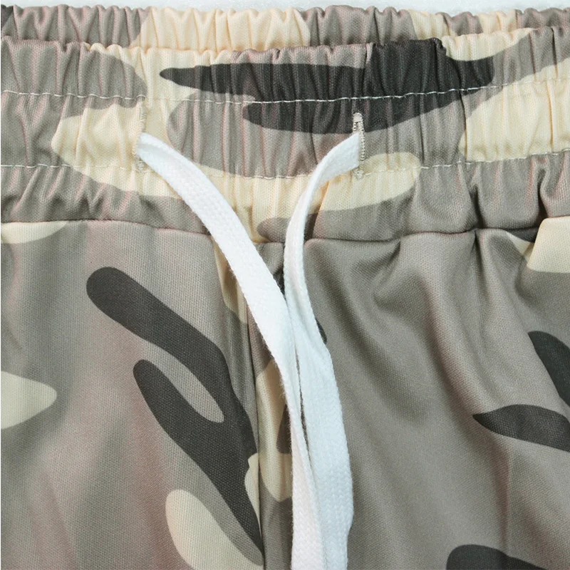 Fashion Drawstring Camouflage Print Loose Sweatpants Simplicity Spring Summer Pockets Elastic Waist Plus Size Leggings Trousers