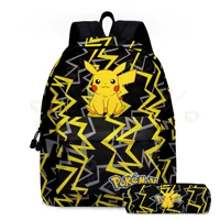 2 pz/set Anime Pikachu Pokemon Stampa Zaino Scuola Pikachu Ragazzi Ragazze Moda Laptop Zaino di Grande Capacità per I Regali 16