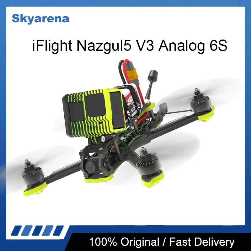 

IFlight Nazgul XL5 ECO аналоговый 6S Дрон BNF с BLITZ 5,8G 1,6 W VTX / BLITZ ATF435 E55S стек для FPV
