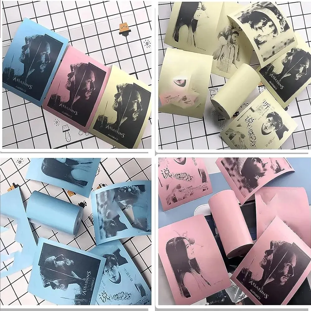 사진 프린터용 화이트 컬러 스티커 라벨 열 용지 롤, 컬러 화이트 영수증 빌 프린터 용지 롤, 주변 A6 용