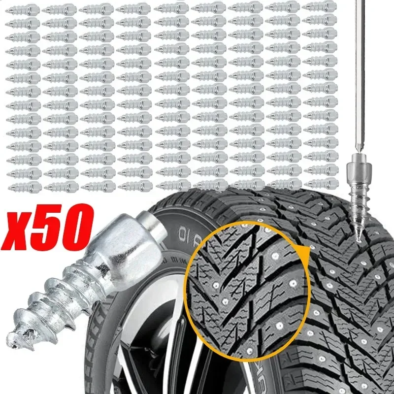 

50-10pcs Car Tire Studs Anti-Slip Screws Nails Auto Motorcycle Bike Truck Off-road Tyre Anti-ice Spikes Snow Shoes Sole Cleats