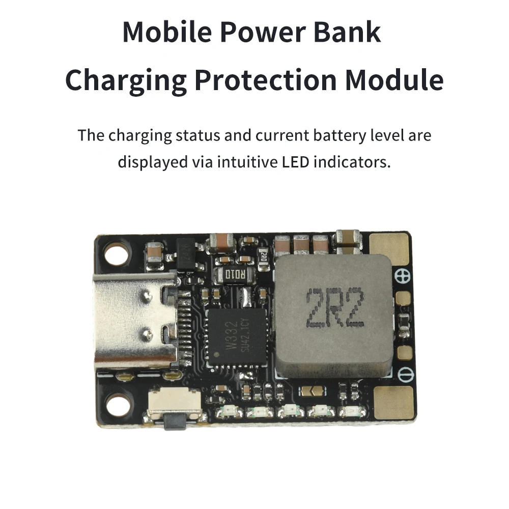 Chargeur multiport 18W USB-C PD QC3.0 avec affichage LED pour batterie lithium 3.7V/4.2V, connecté à une batterie