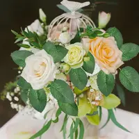 50/100pcs Artificial Plant Rose Leaves Christmas Home Outdoor UV protection Garden Wall Wedding Bridal Bouquet Diy Decorative 2