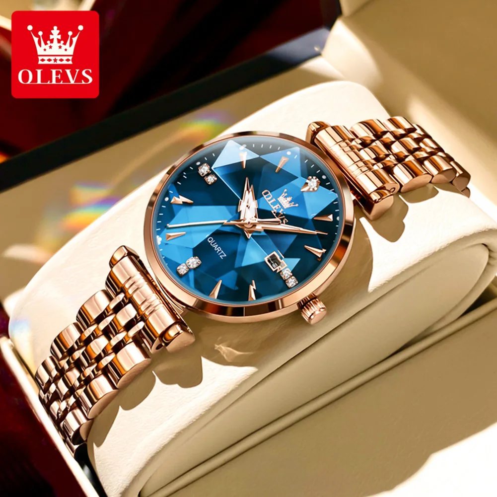 

OLEVS Luxury Woman Wristwatch Elegant Waterproof Stainless Steel Watch for Ladies Dress Diamond Quartz Women's Watches Reloj