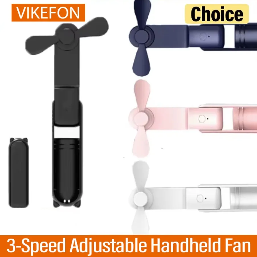 3-Speed Adjustable Handheld Fan USB Charging Portable Mini Fan Power Bank 2-in-1 Folding Summer for Sports Travel Work Use